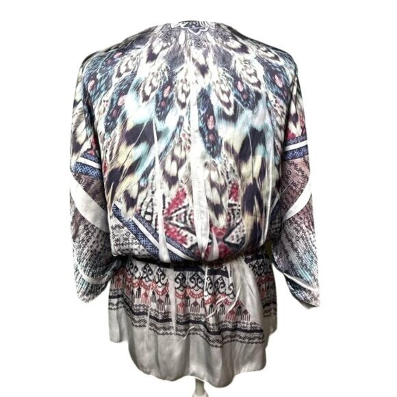 Mandee Boho Chic Printed Tunic Lightweight Flowy Design Top Large - Picture 2 of 10